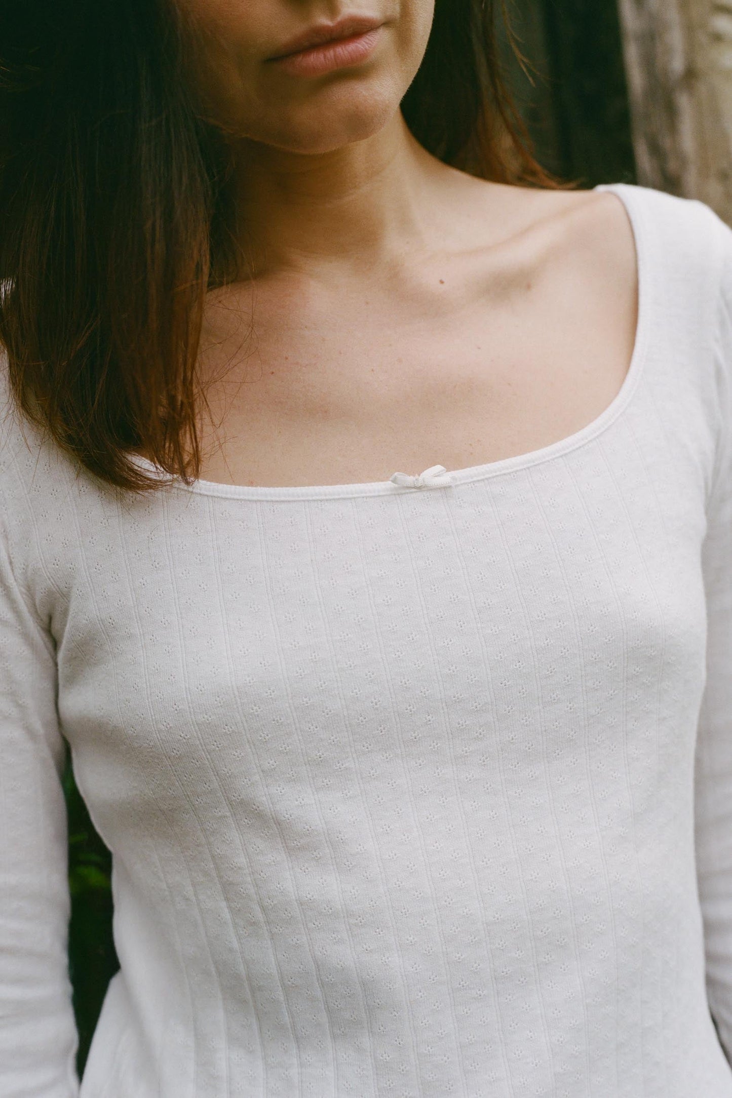 The Lita Tee | Ivory Regenerative Pointelle