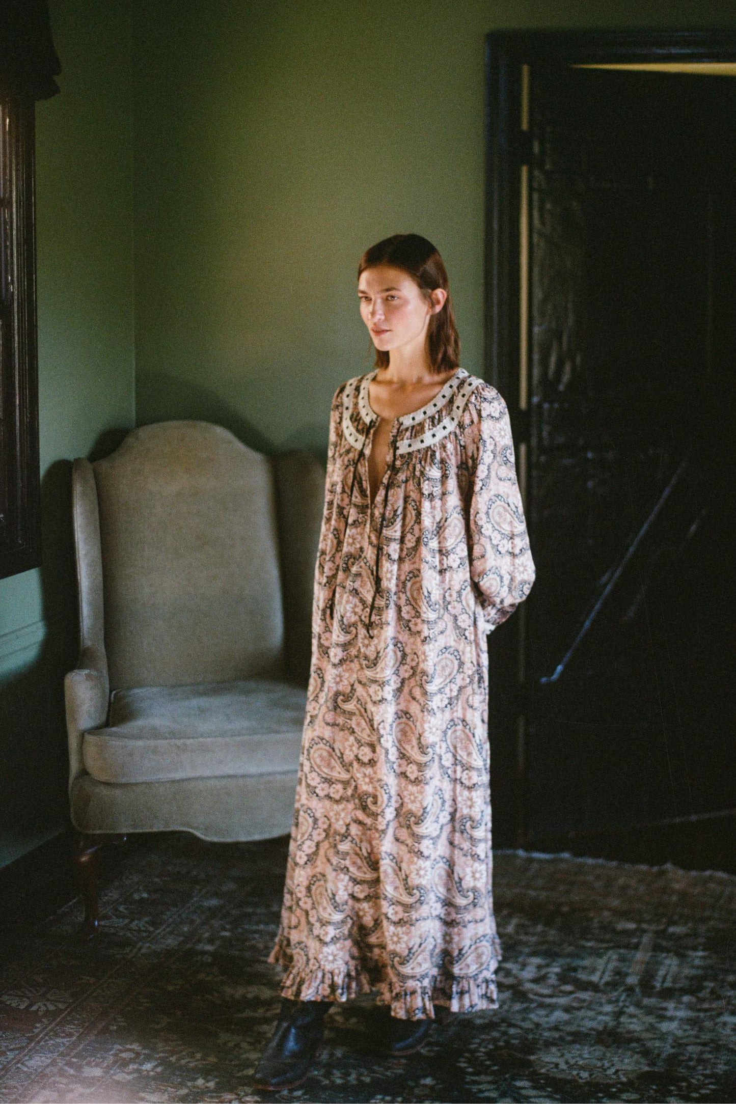 The Arabella Dress | Carob Paisley
