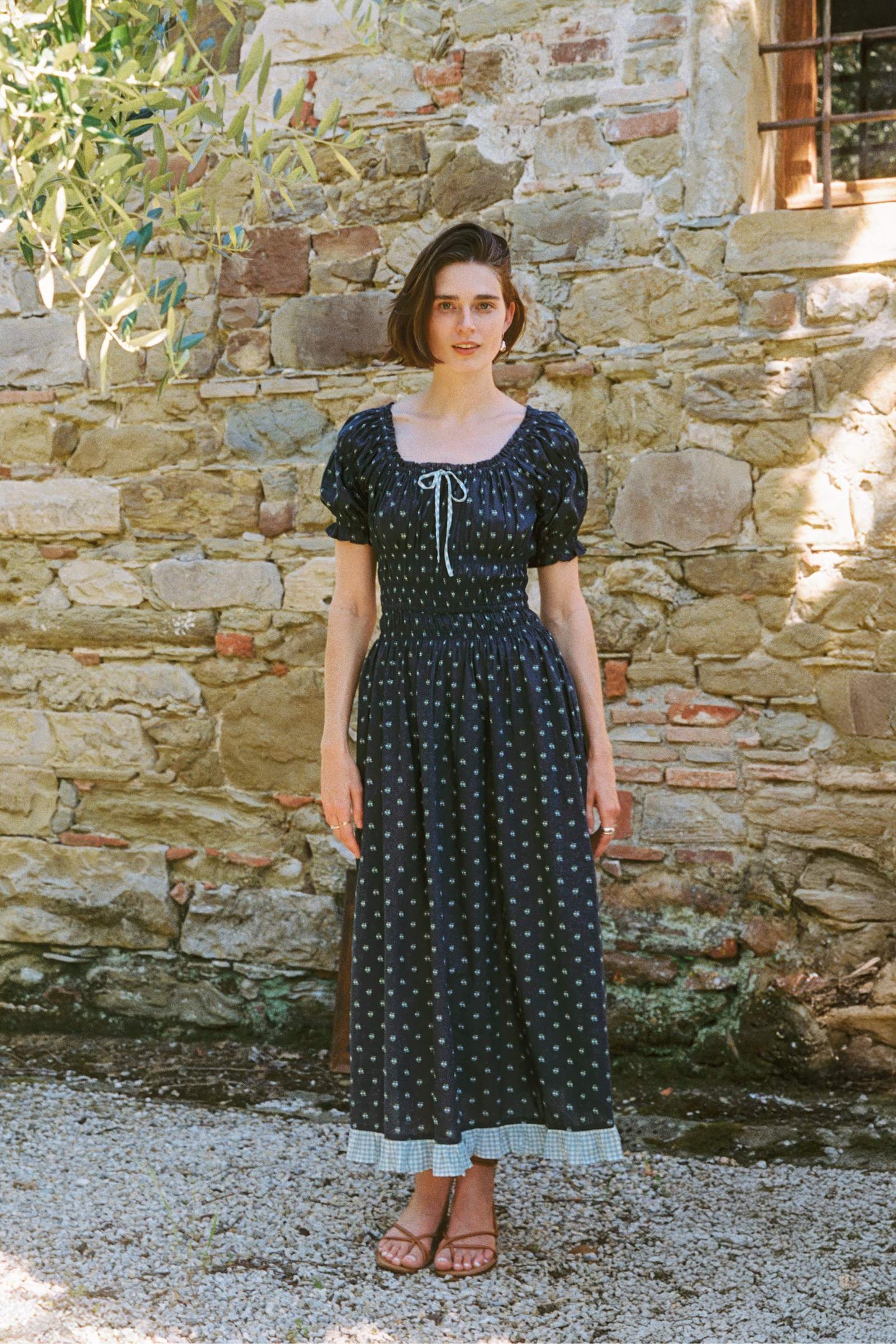The Coralia Dress | Blueberry Dot