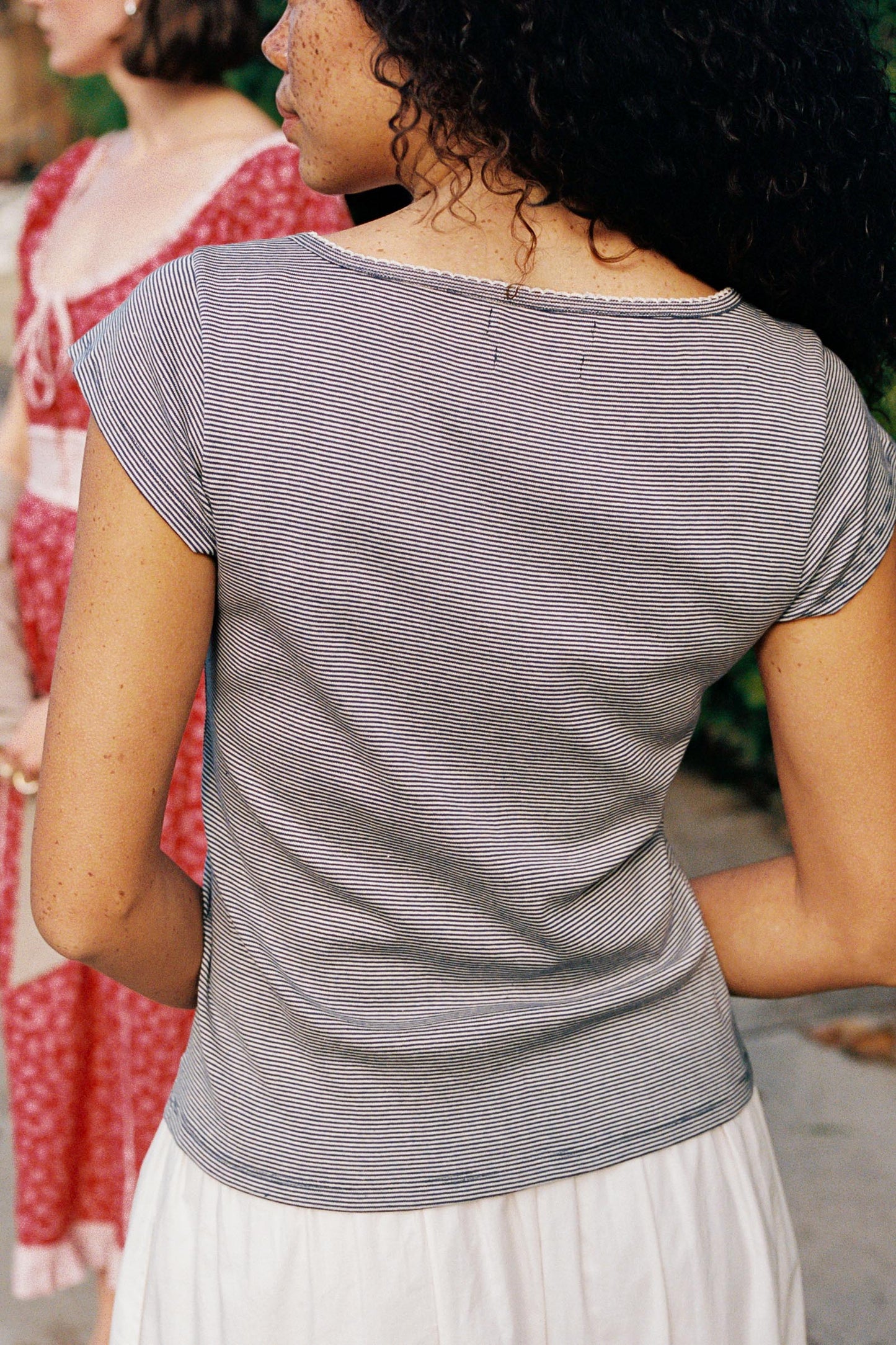 The Bridget Tee | Navy Stripe