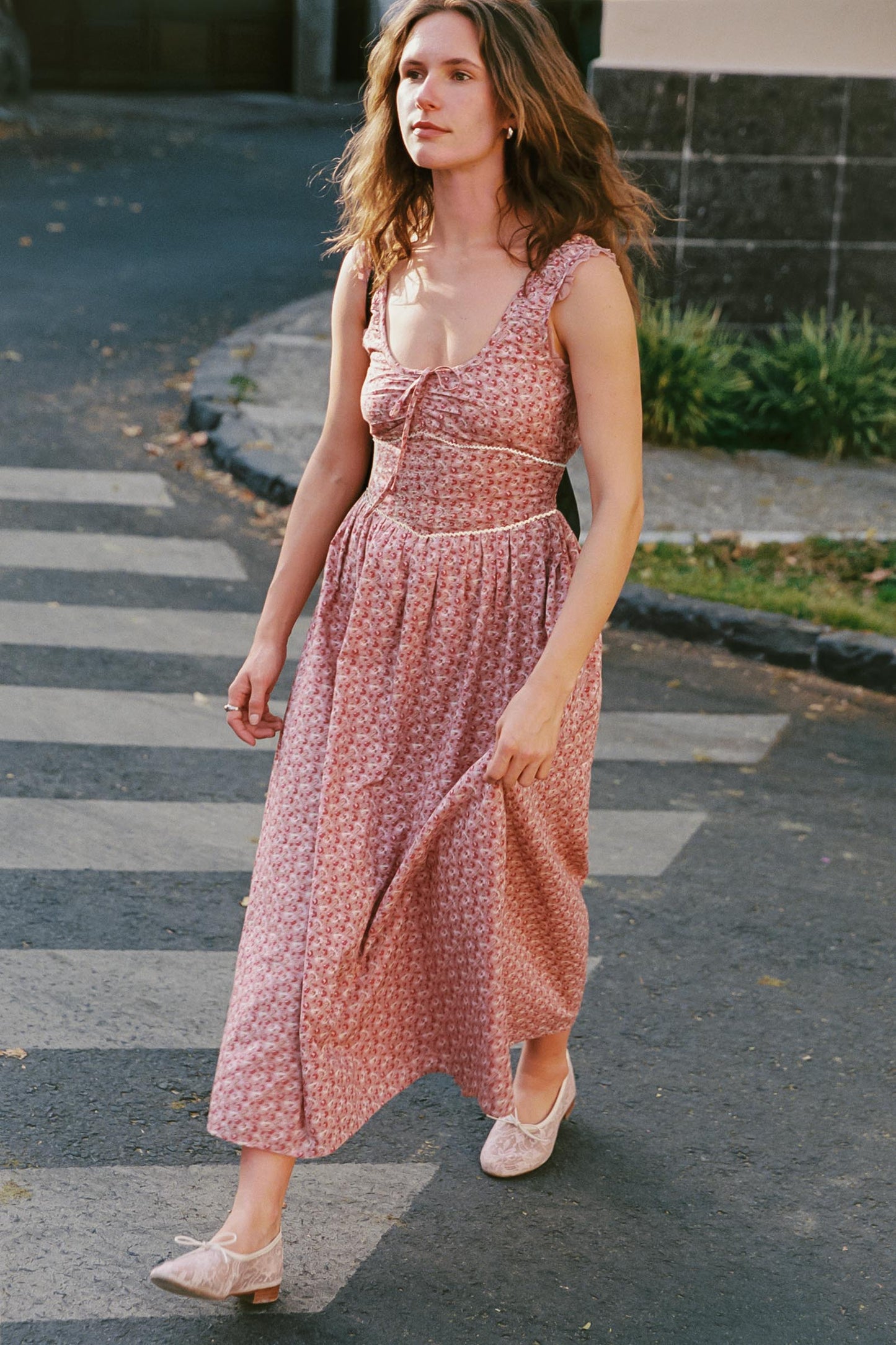 The Alessandra Dress | Mauve Pressed Petals
