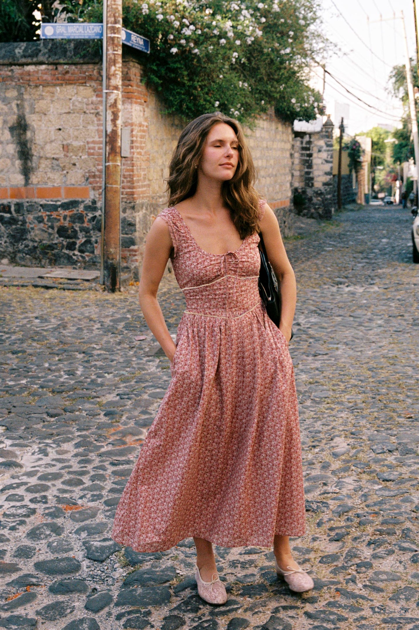 The Alessandra Dress | Mauve Pressed Petals