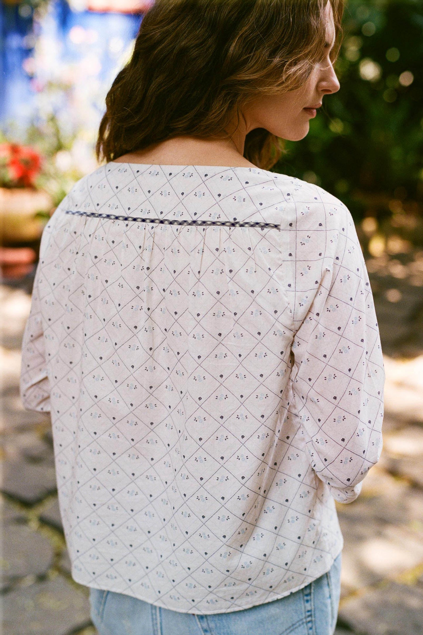 The Camelia Blouse | Dotted Plaid