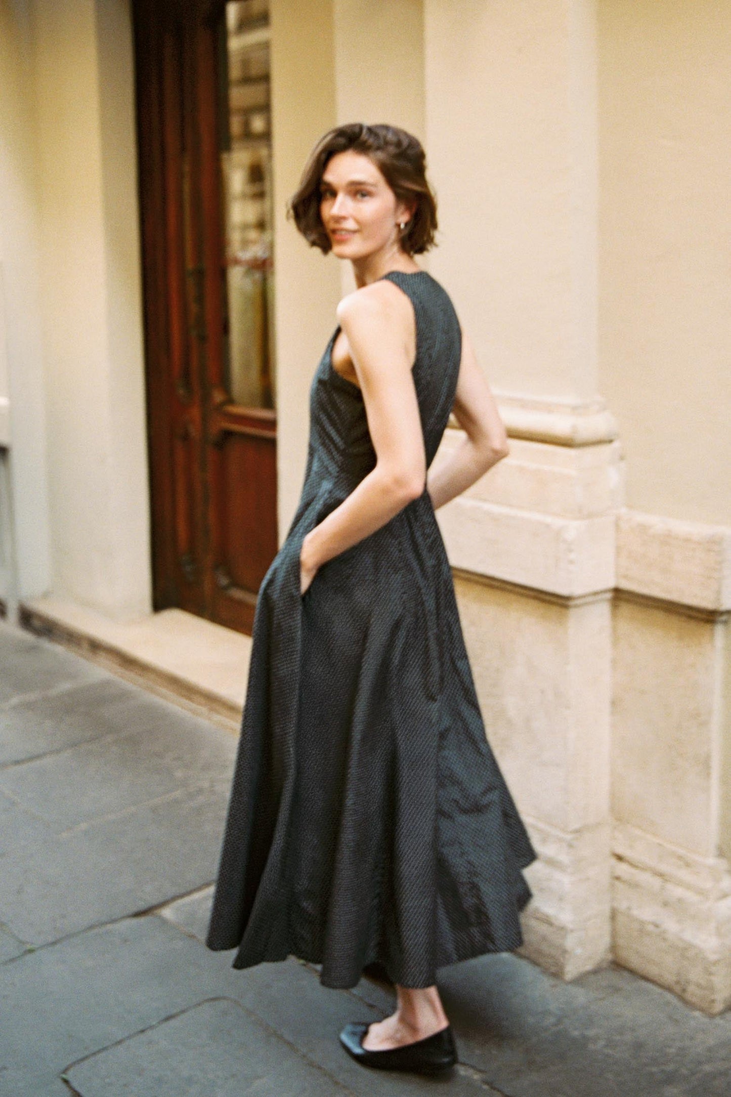 The Indra Dress | Noir Dot