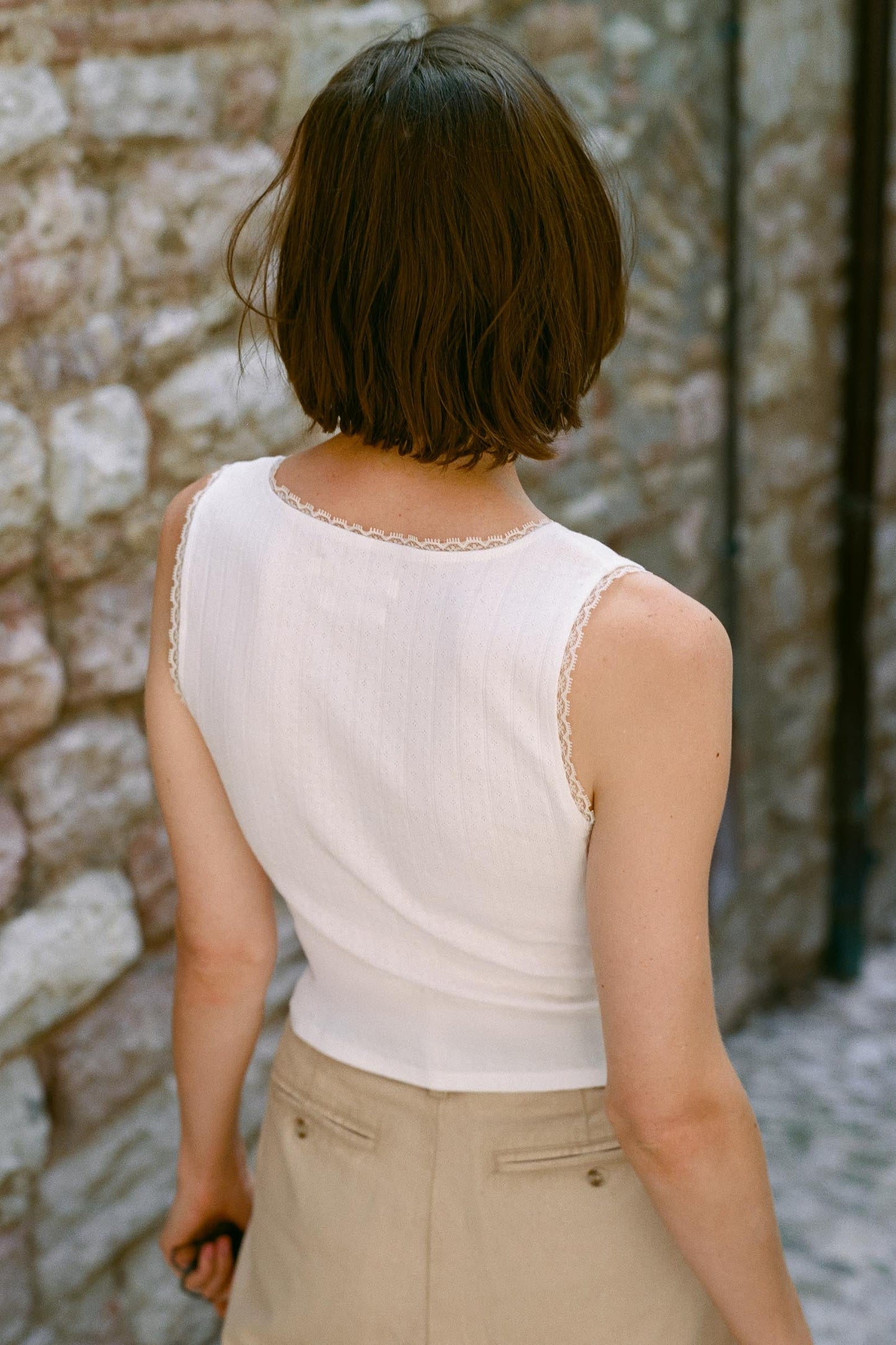 The Beth Tee | Ivory Regenerative Pointelle