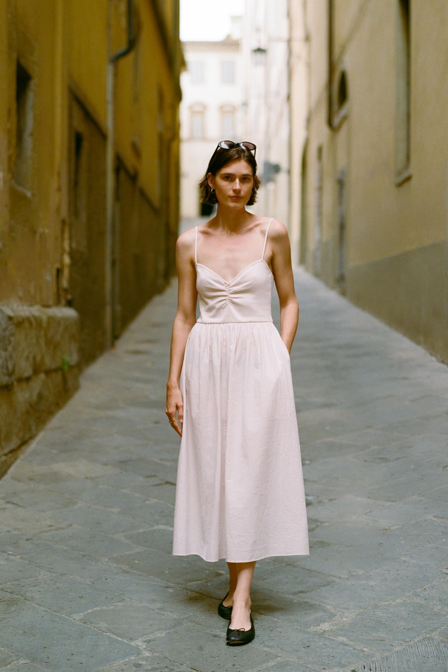 The Bernice Dress | Petal Pink Regenerative Pointelle