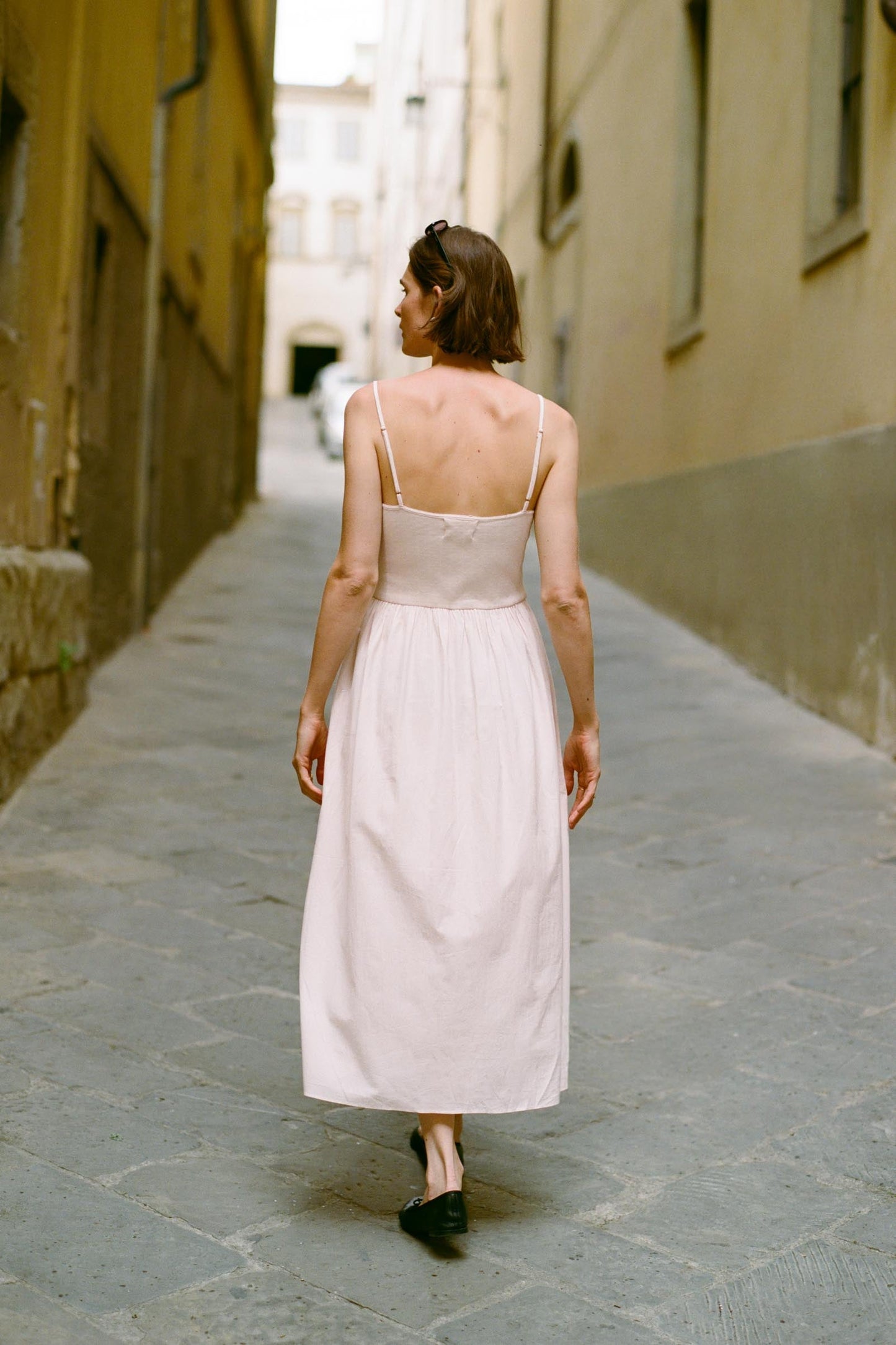 The Bernice Dress | Petal Pink Regenerative Pointelle