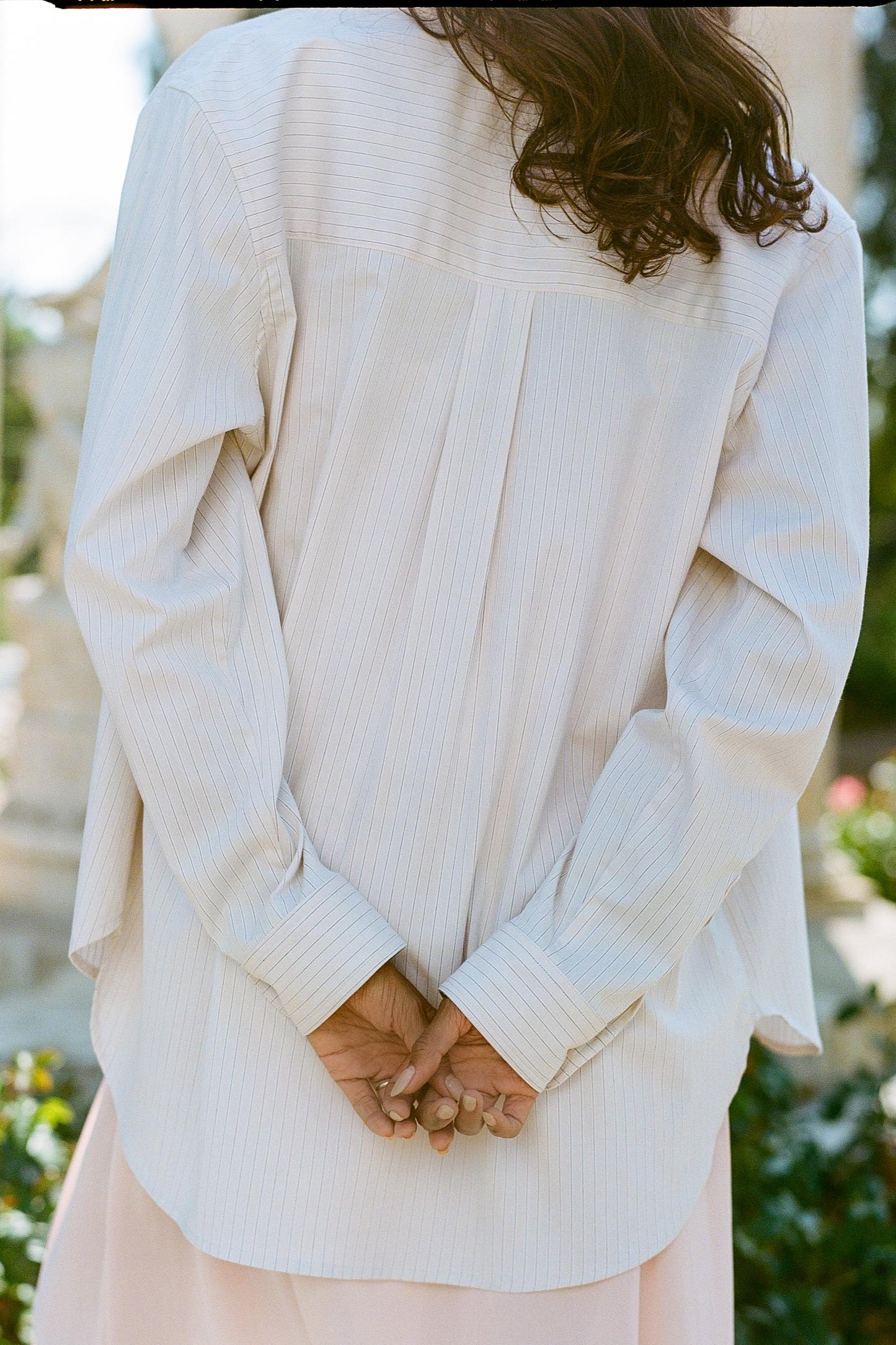 The Mirren Shirt | Alabaster Pinstripe