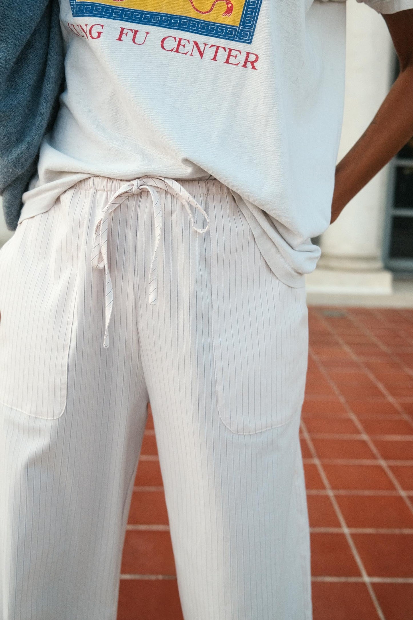 The Taavi Pant | Alabaster Pinstripe