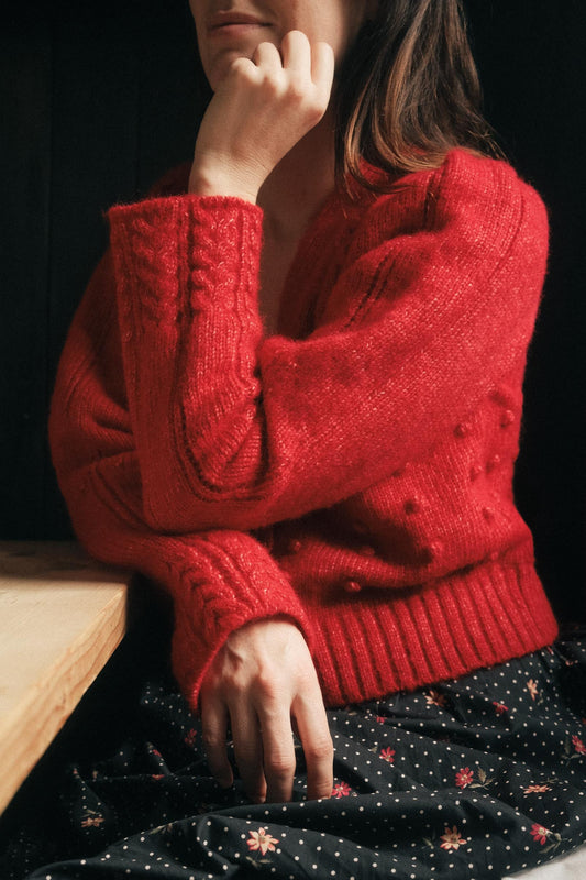 The Gigi Cardigan | Candy Apple Red