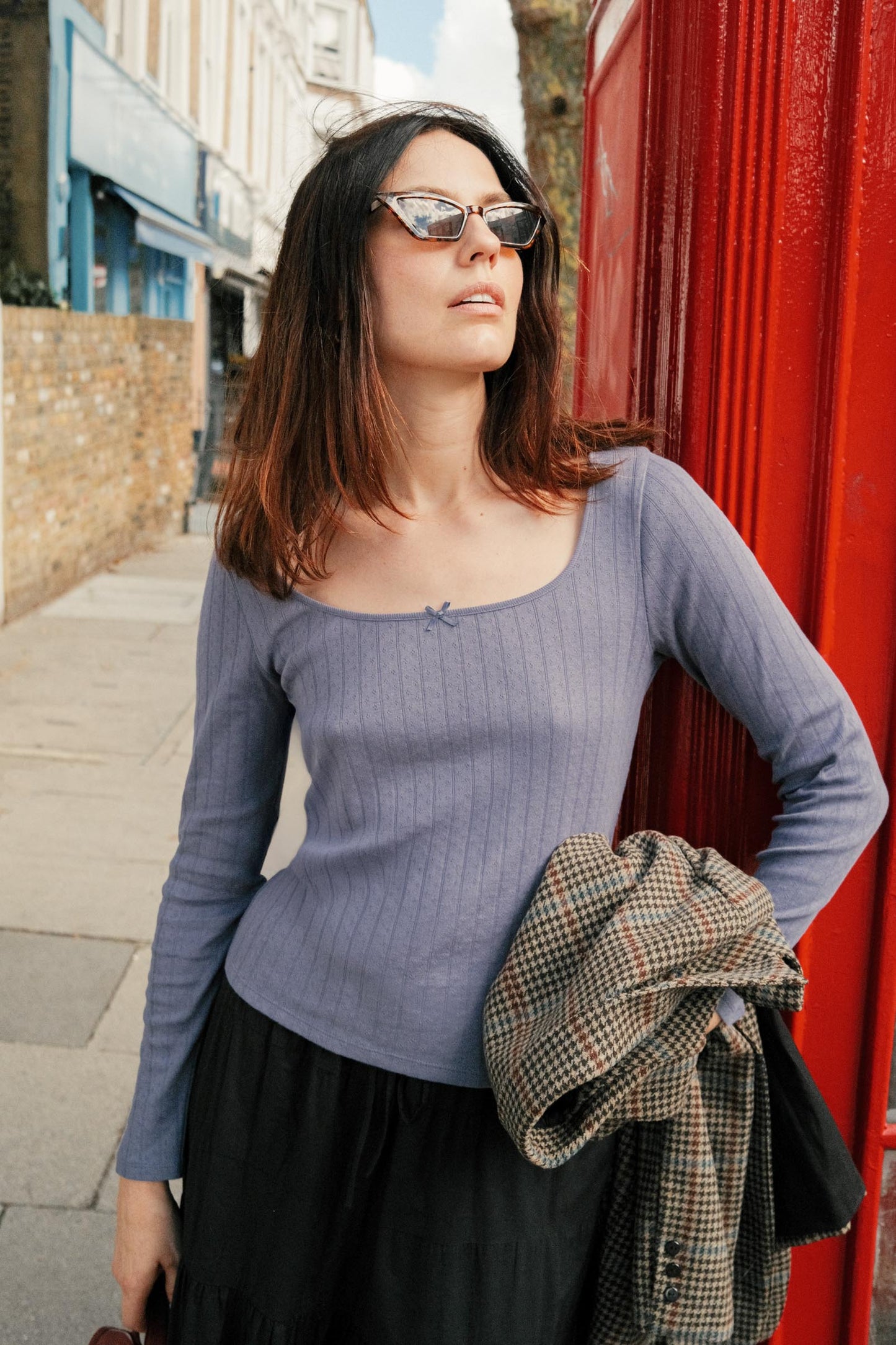 The Lita Tee | Slate Regenerative Pointelle