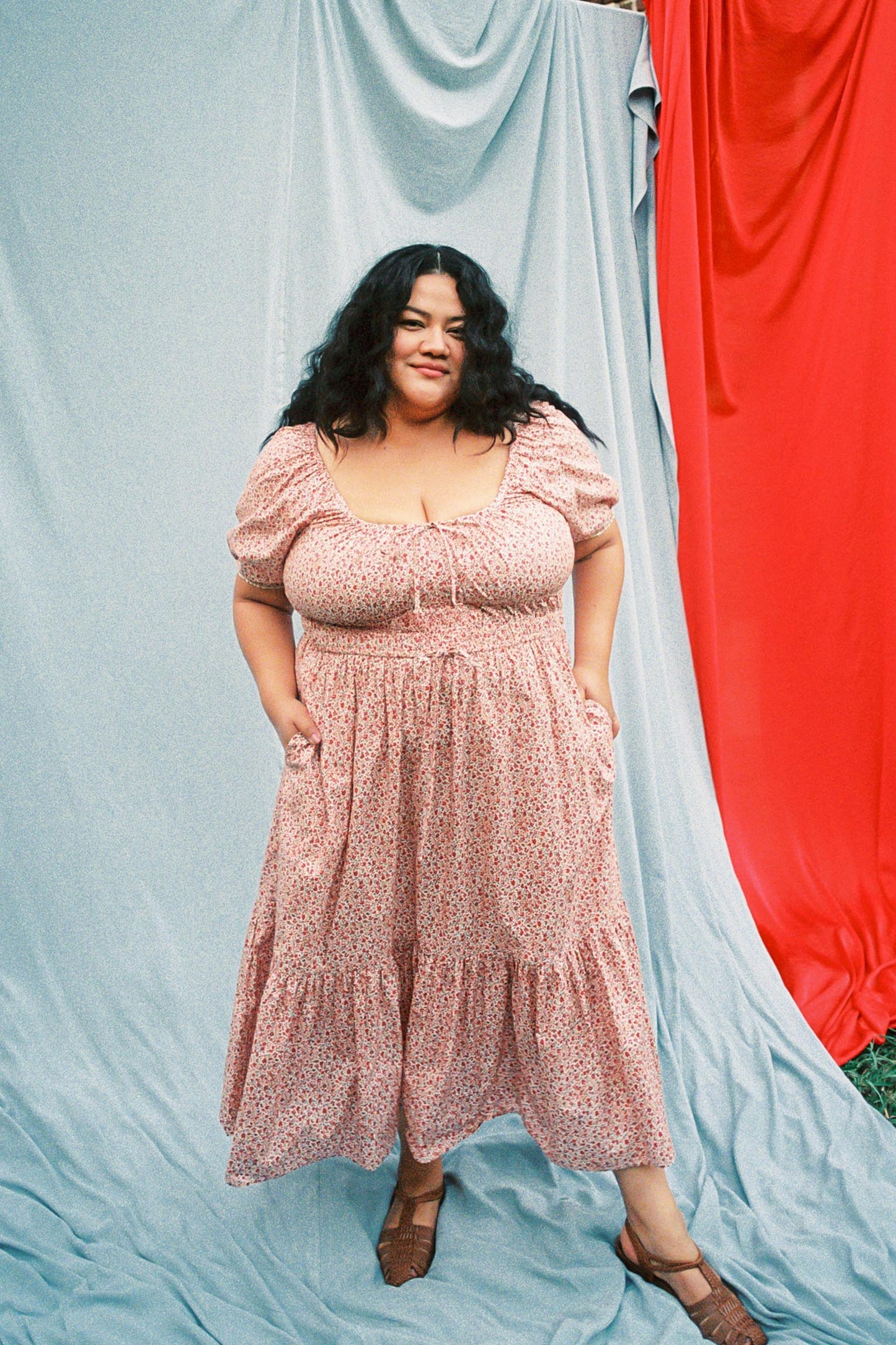 The Brynne Dress Extended | Maroon Calico
