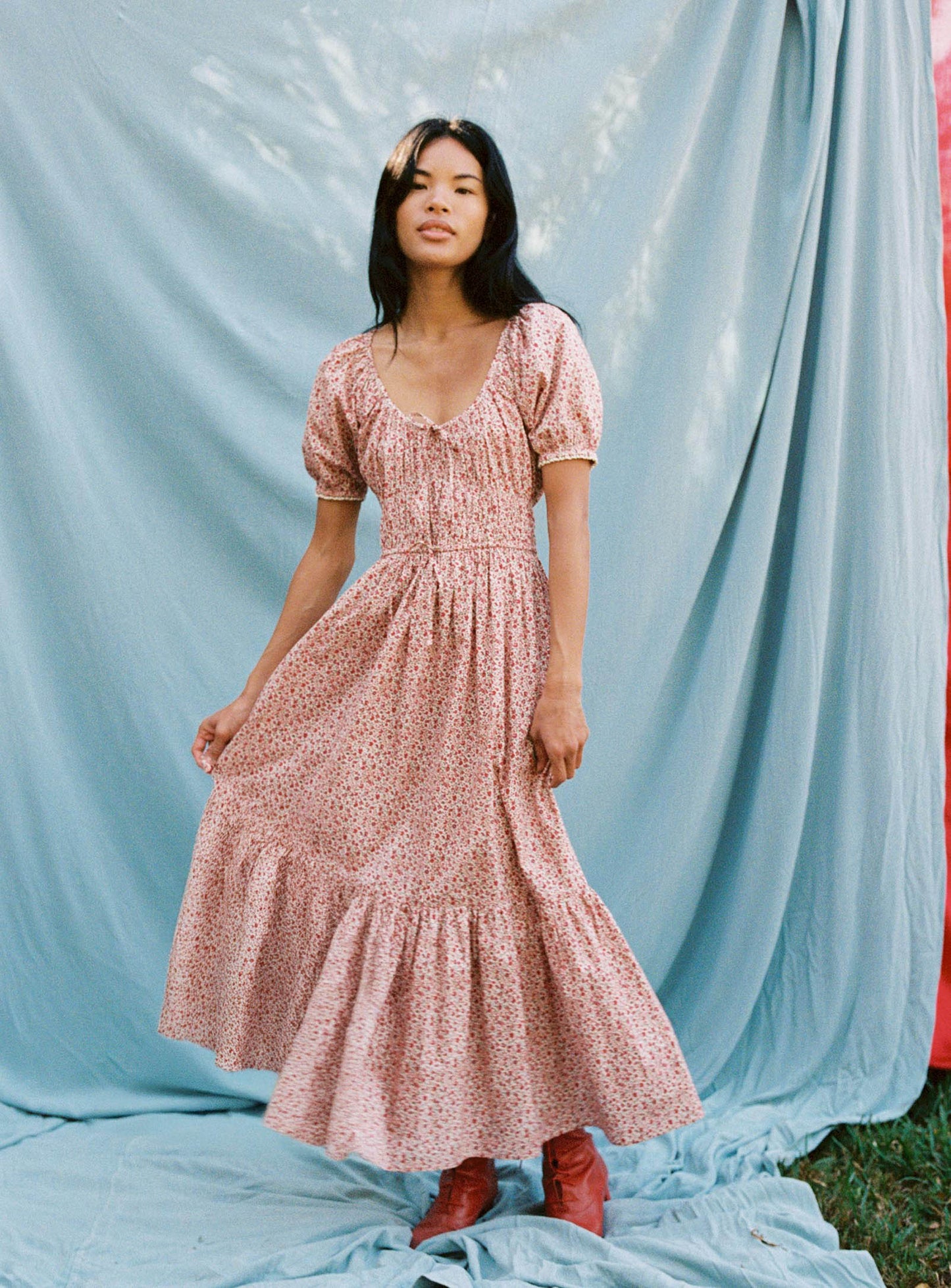 The Brynne Dress | Maroon Calico