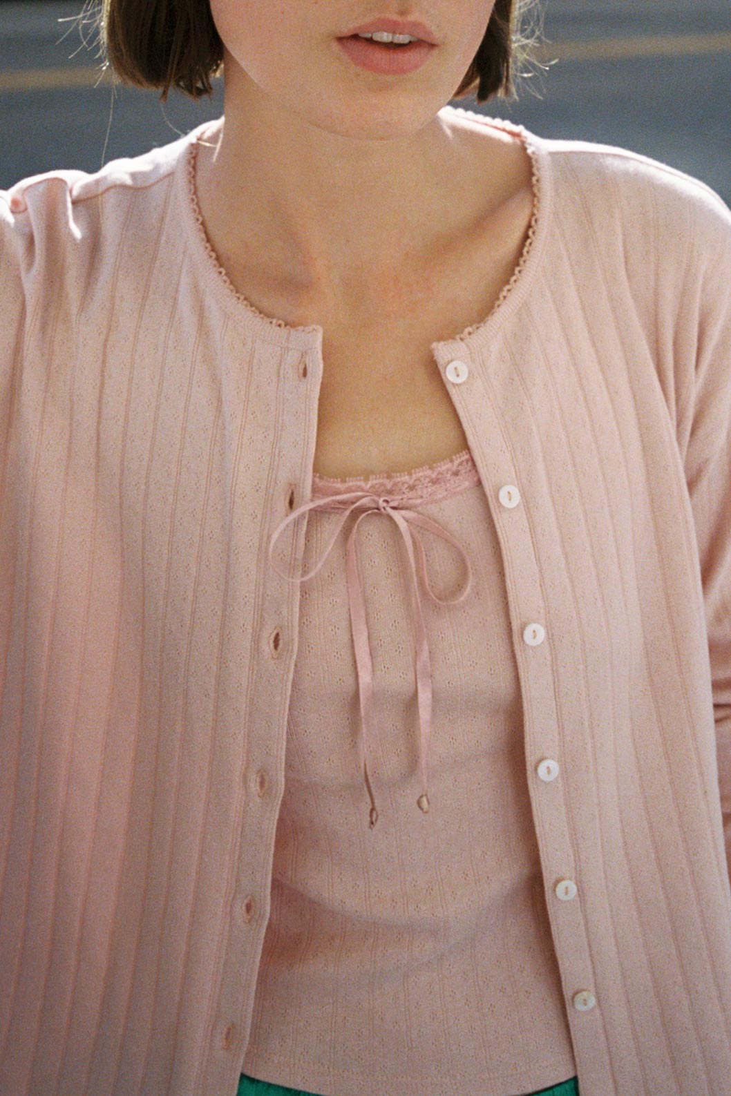 The Alison Cardigan | Lotus Regenerative Pointelle