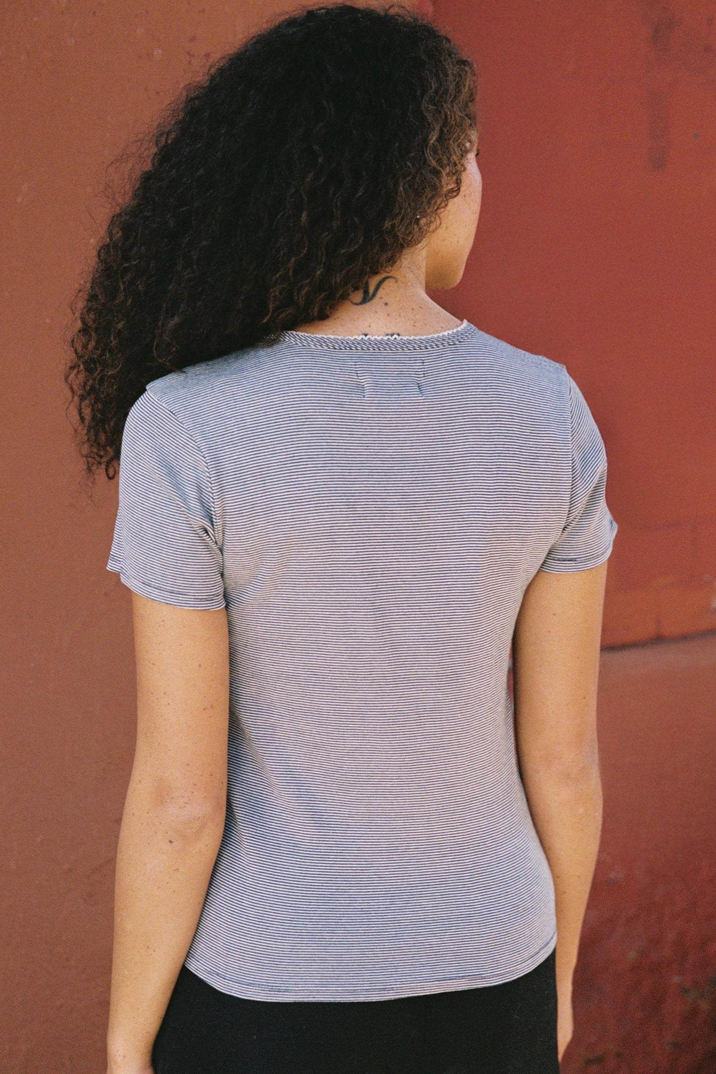 The Rayne Tee | Navy Stripe