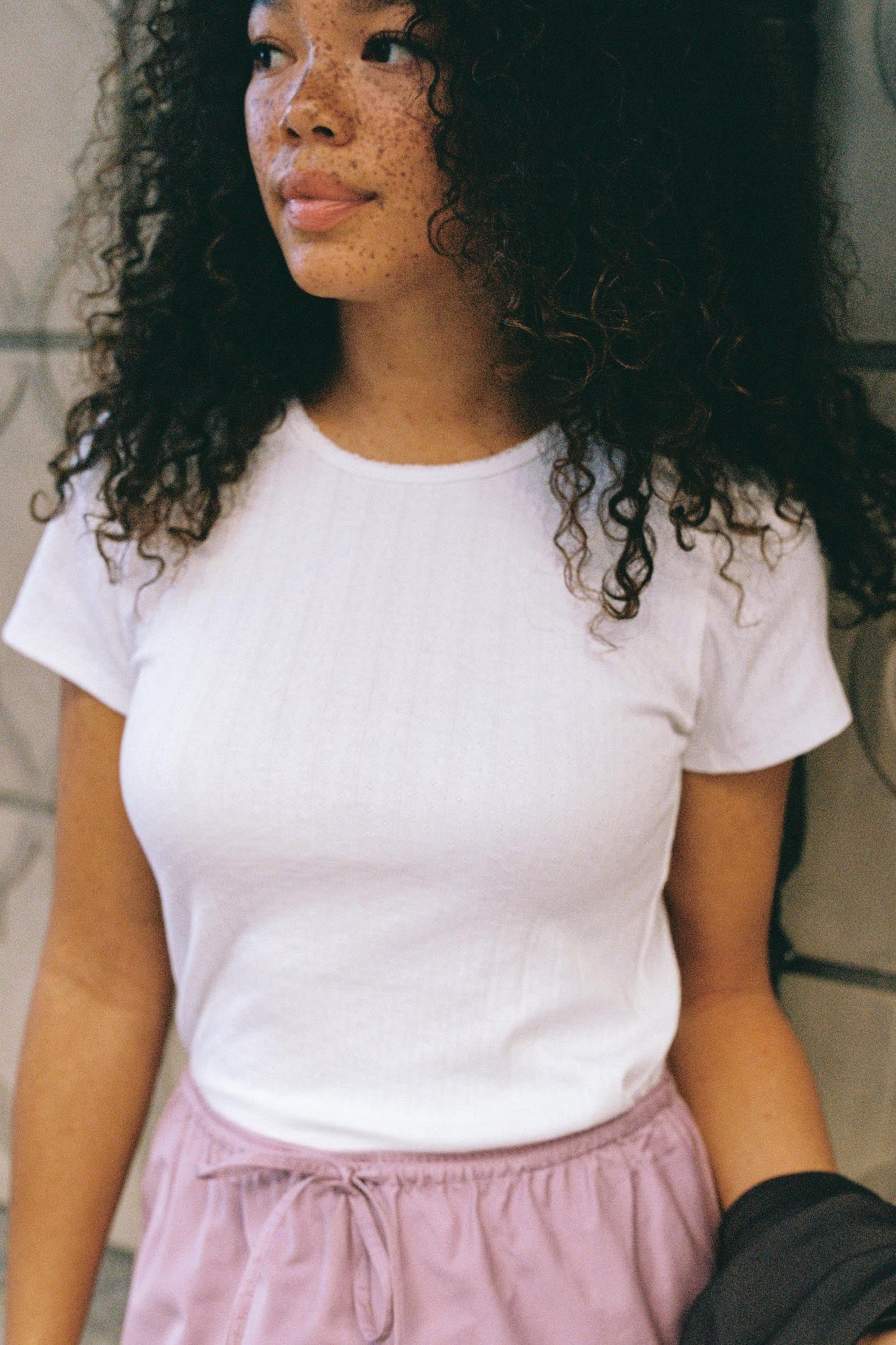 The Rayne Tee | Ivory Regenerative Pointelle