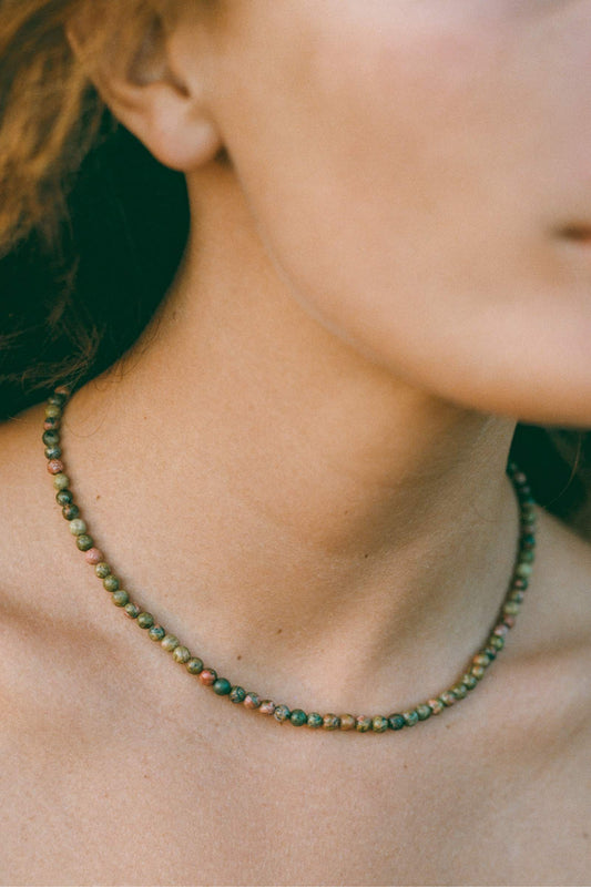 The Gemstone Necklace | Green Jasper